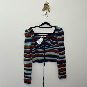 Sea New York Wavey Crochet Merino Wool Top M